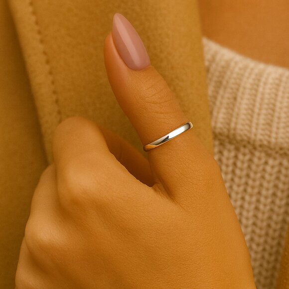 Sleek Sterling Silver Thumb Ring for Chic Everyday Style By St Clair - Picture 1 of 5